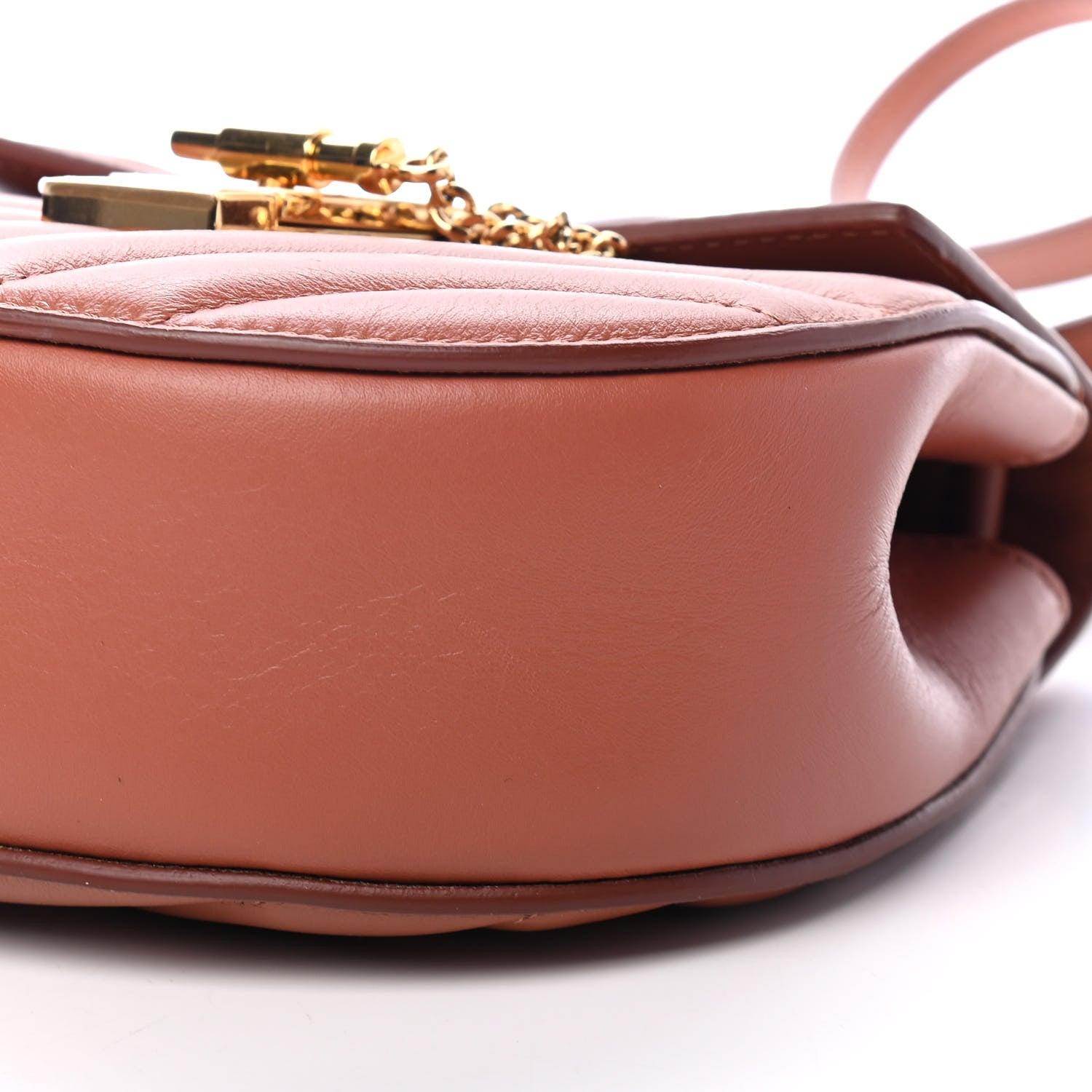 Chloe Calfskin Quilted Mini Drew Bijou Shoulder Bag Chestnut Brown 8 of 8