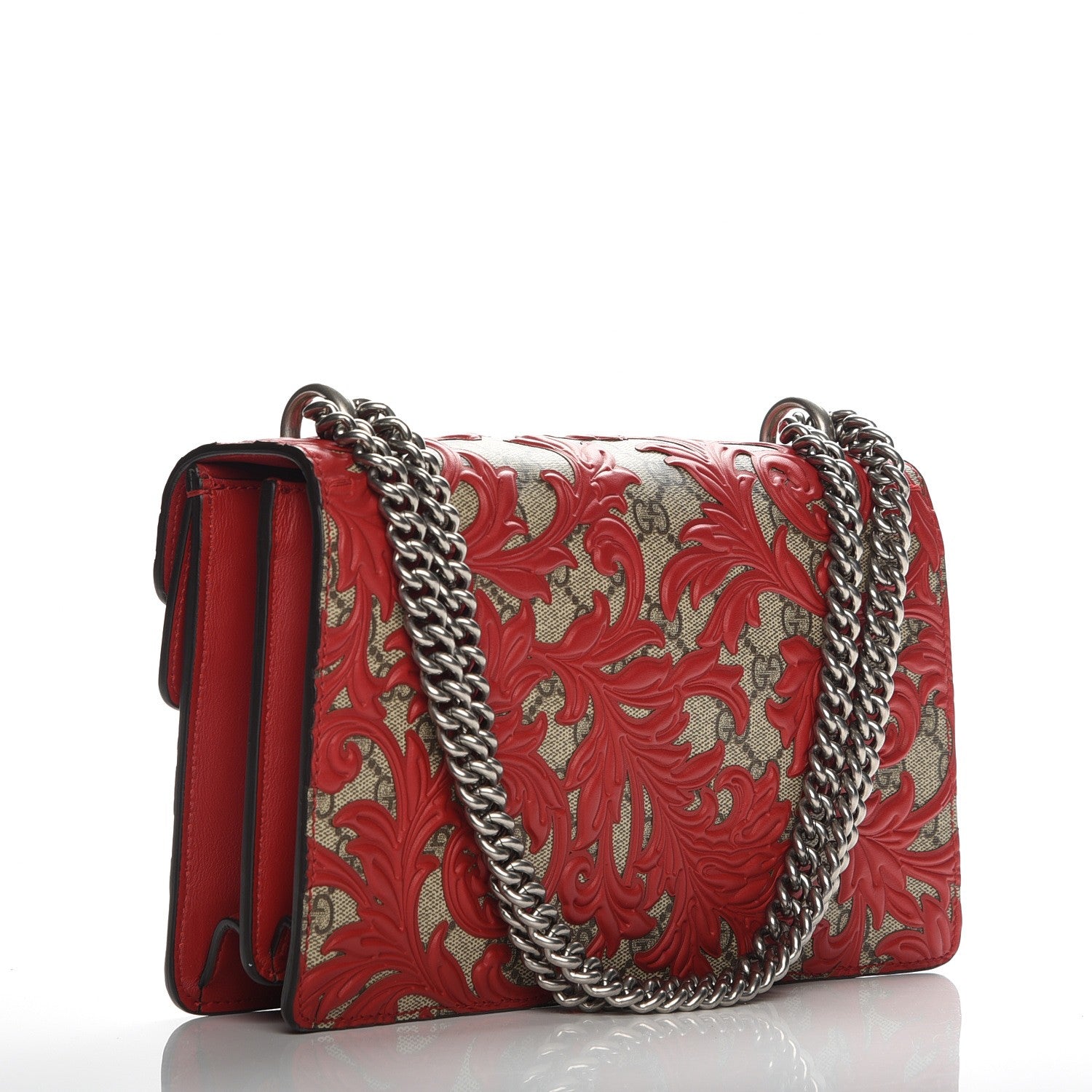 Gucci GG Supreme Monogram Arabesque Small Dionysus Shoulder Bag Hibiscus Red 2 of 10