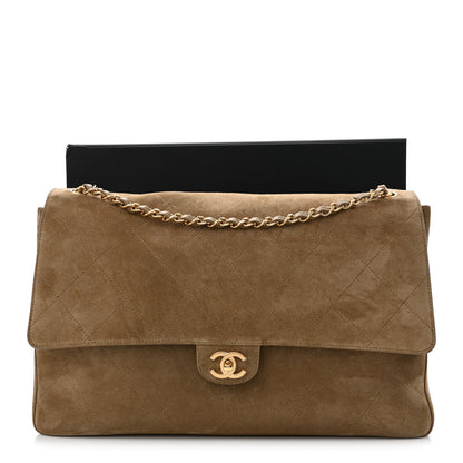 Chanel Suede Calfskin Souplissimo Maxi Flap Dark Beige 11 of 11
