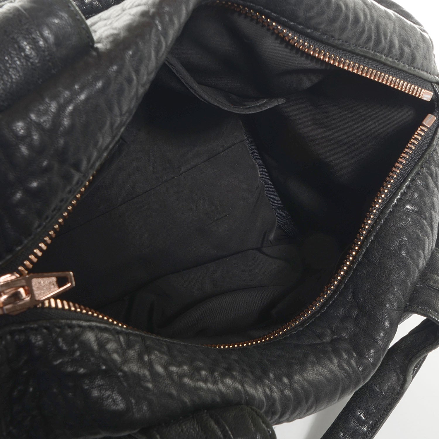 Alexander Wang Pebbled Lambskin Rocco Black w Rose Gold Hardware 5 of 6