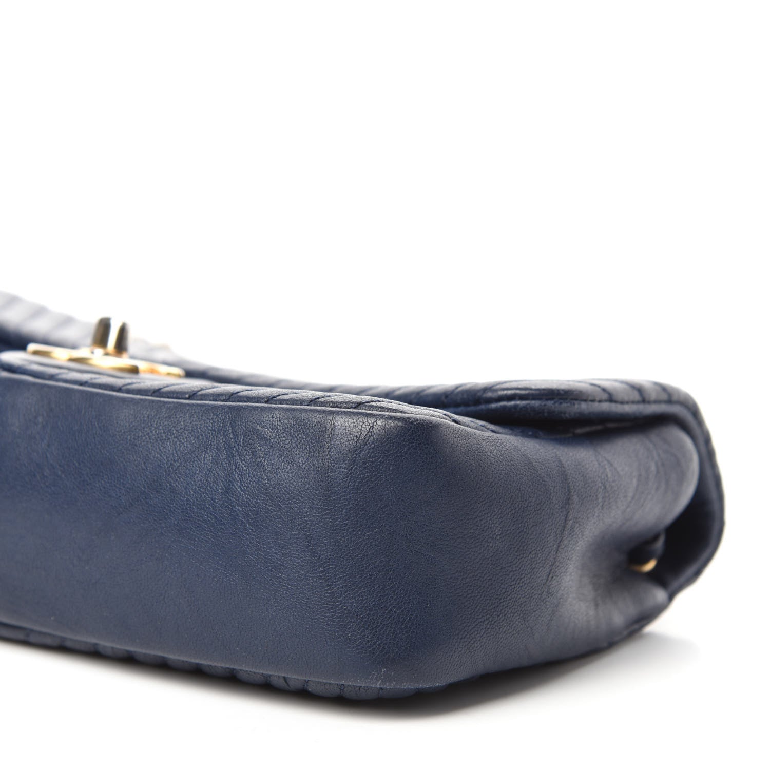 Chanel Calfskin Surpique Chevron Small Flap Navy 8 of 11