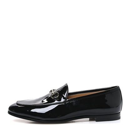 Gucci Patent Womens Jordaan Loafers 38.5 Black 1 of 11