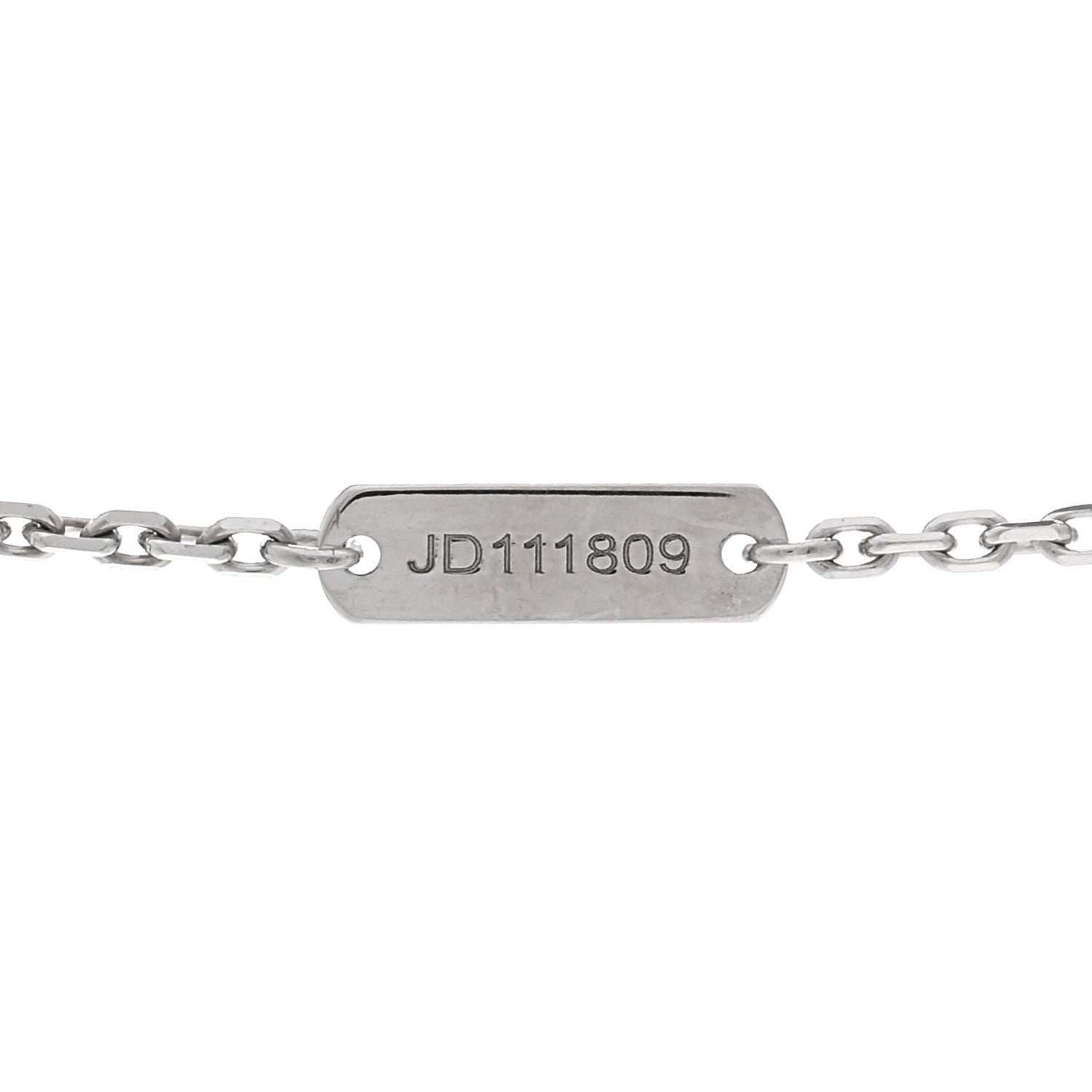 Van Cleef & Arpels 18K White Gold Guilloche Vintage Alhambra Pendant Necklace 5 of 6