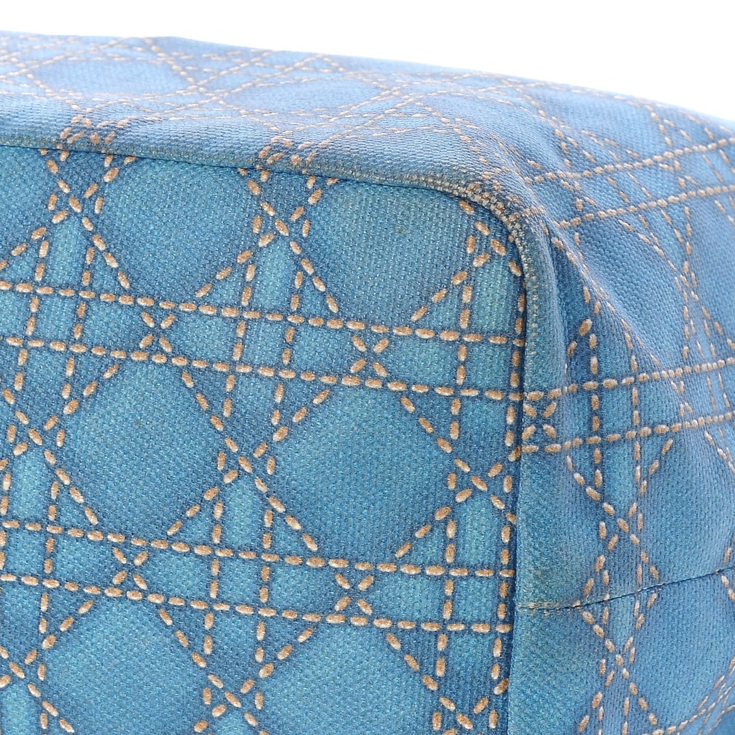 Coated Canvas Cannage Print Cherie Tote Blue
