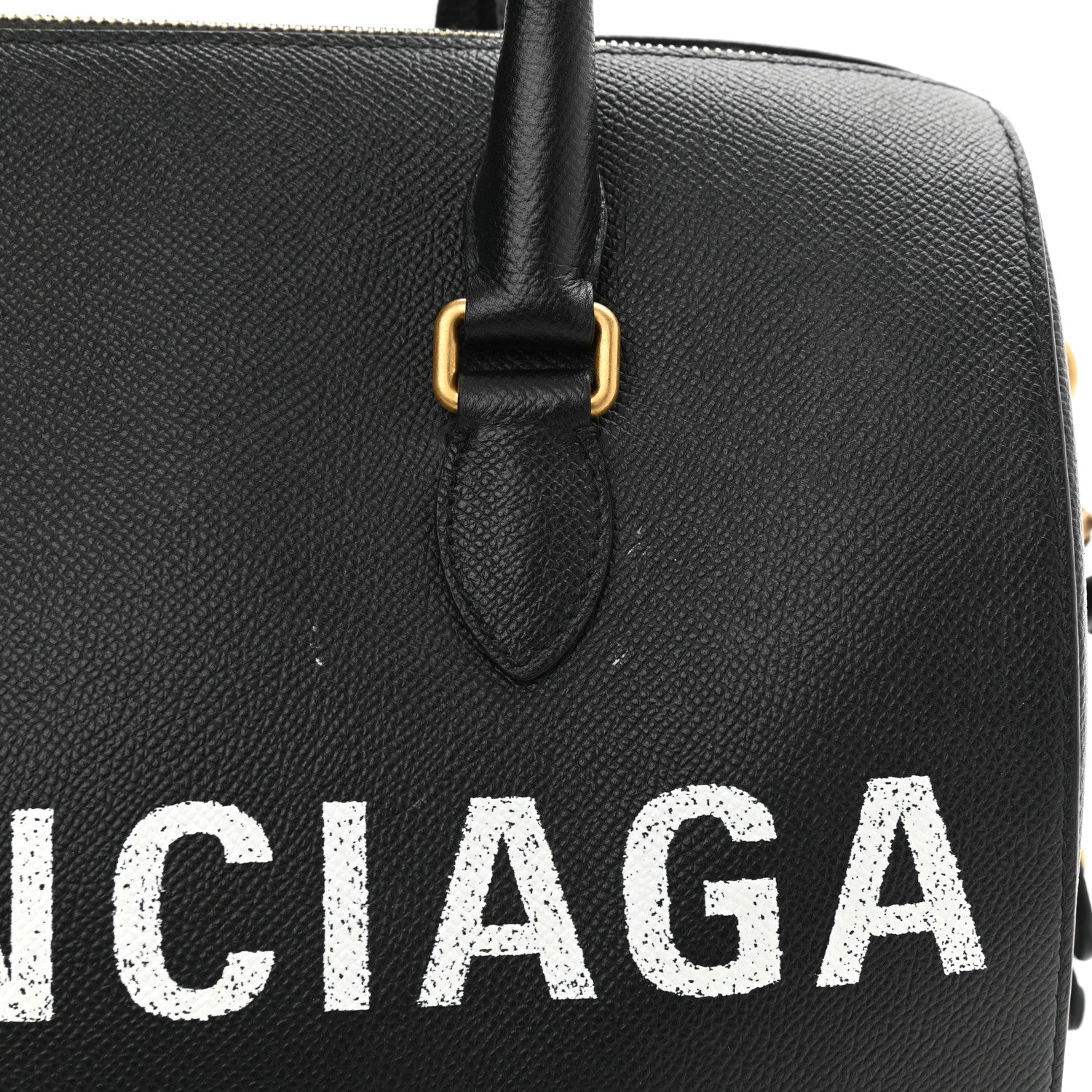 Balenciaga Grained Calfskin Medium Ville Bowling Bag Black 10 of 10