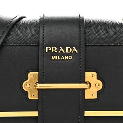Prada City Calfskin Saffiano Cahier Top Handle Bag Black 7 of 11