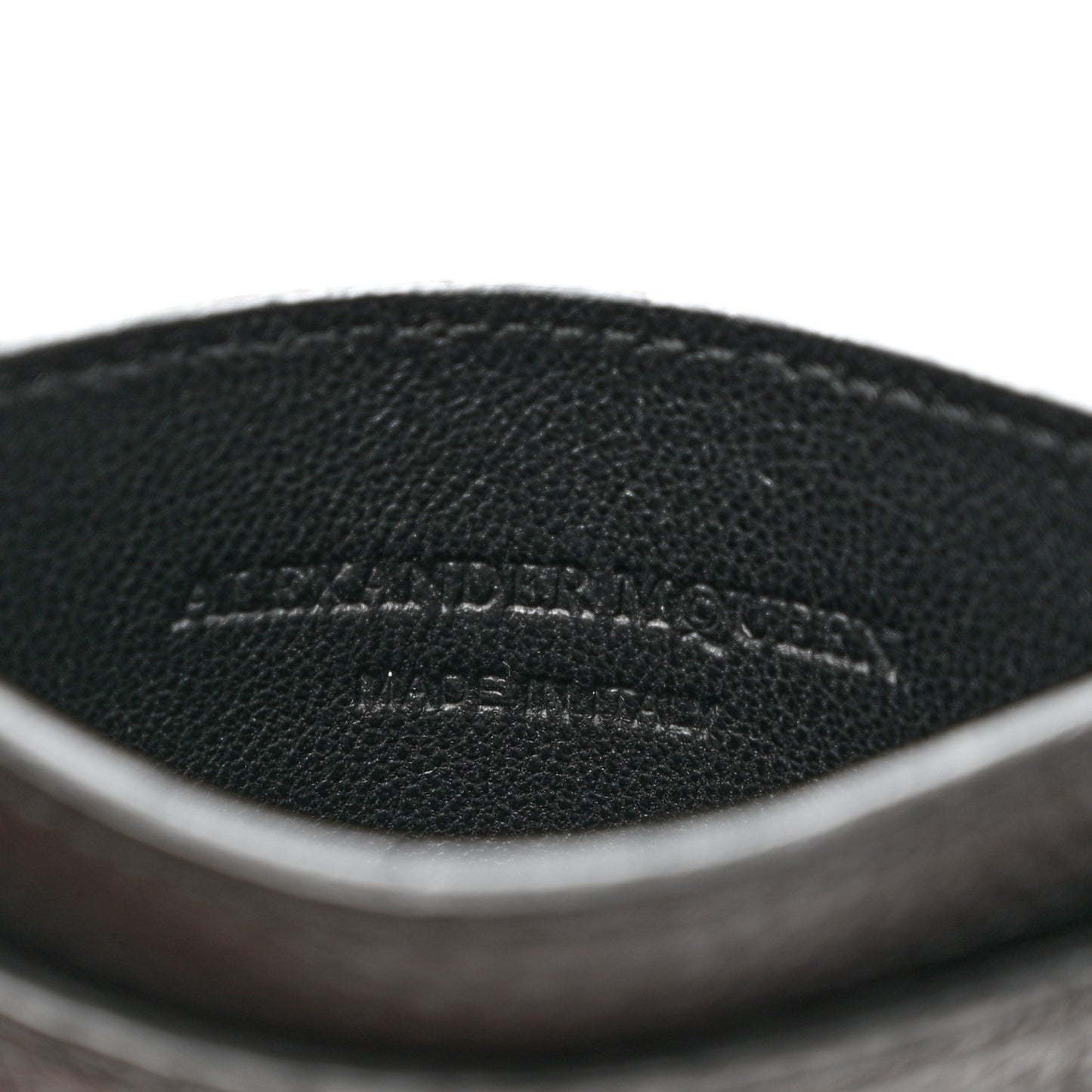 Calfskin Skull Card Holder Black