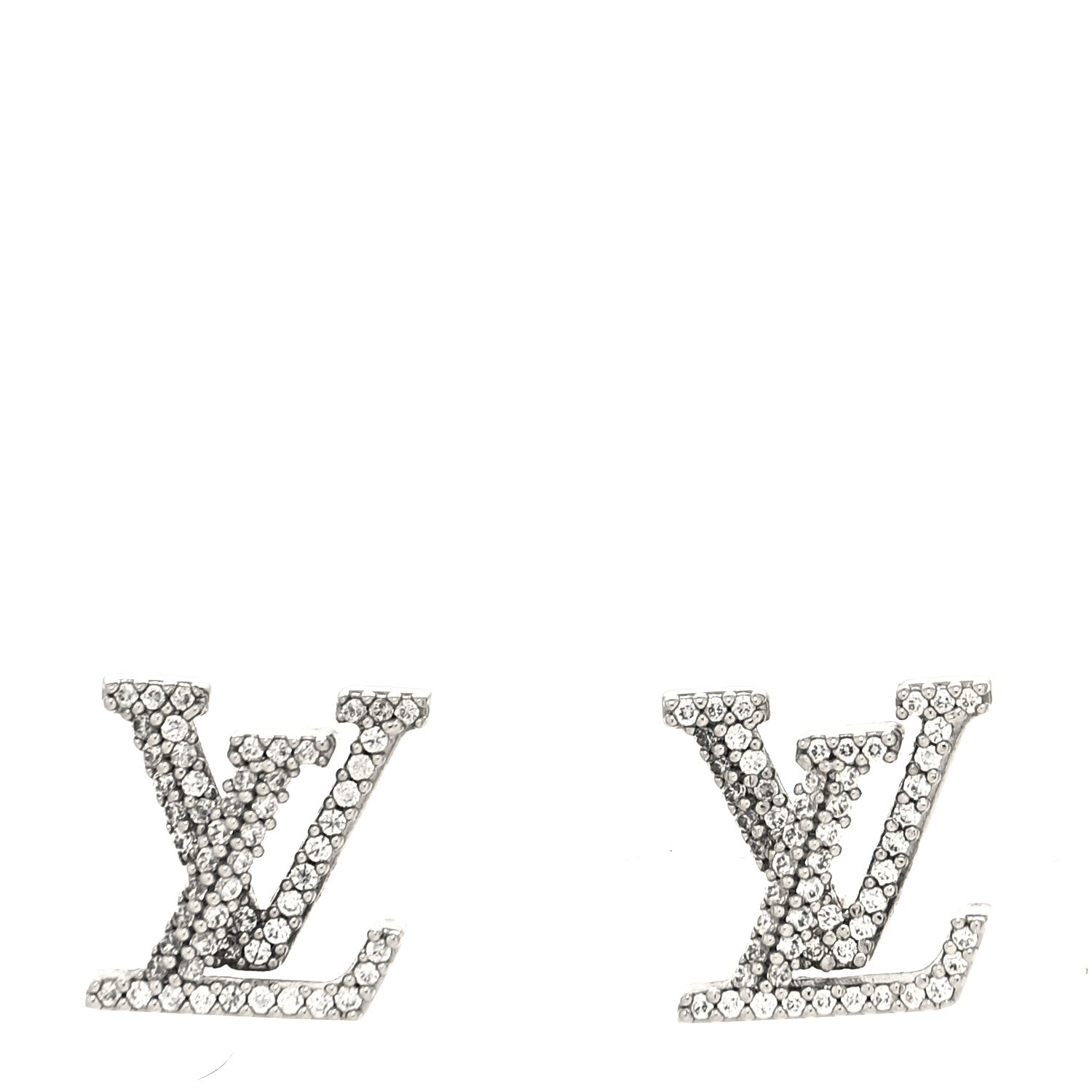 Louis Vuitton Crystal LV Iconic Earrings Silver 1 of 5