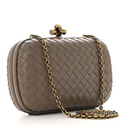 Bottega Veneta Nappa Intrecciato Chain Knot Clutch Steel 3 of 13