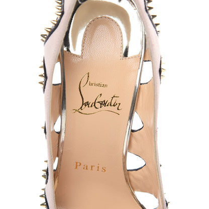 Christian Louboutin Kid Suede Specchio Spiked Circus City 100 Pumps 37.5 Ballerina 6 of 11