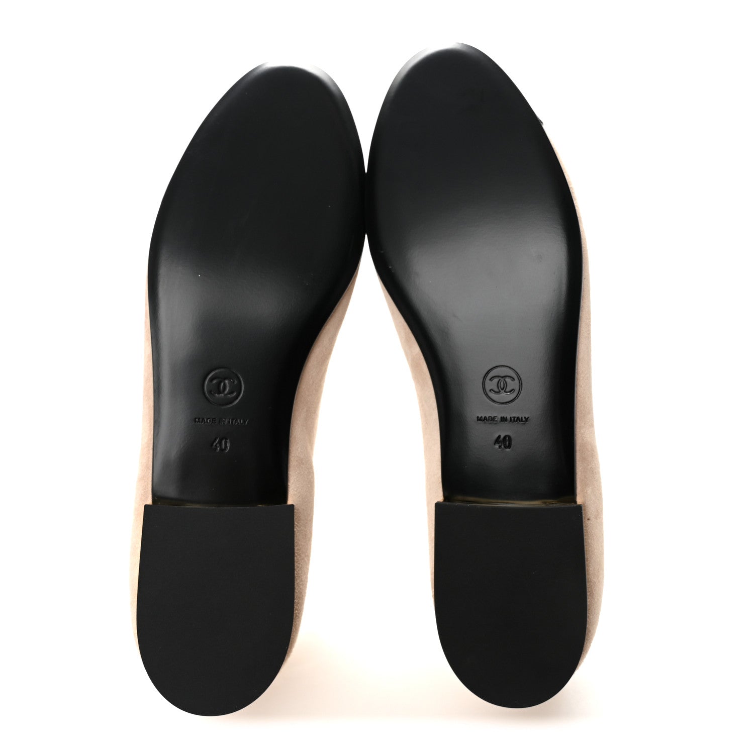 Chanel Suede Patent Cap Toe CC Mary Jane Flats 40 Light Pink Black 6 of 10