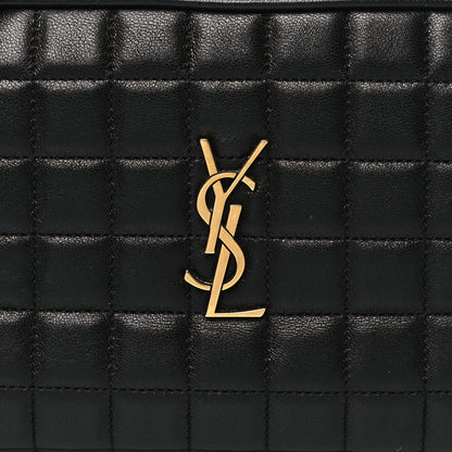 Saint Laurent Lambskin Carre Quilted Cassandre Mini Camera Bag Black 7 of 11
