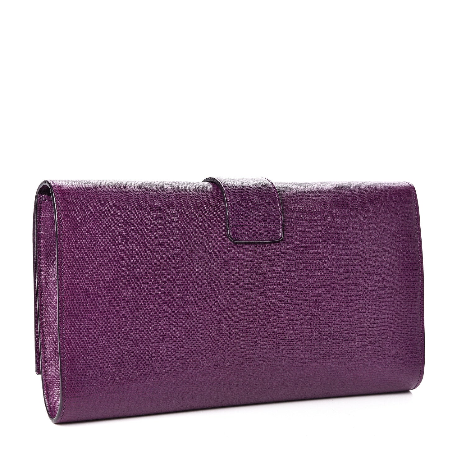 Saint Laurent Textured Calfskin Classic Y Ligne Clutch Purple 3 of 9