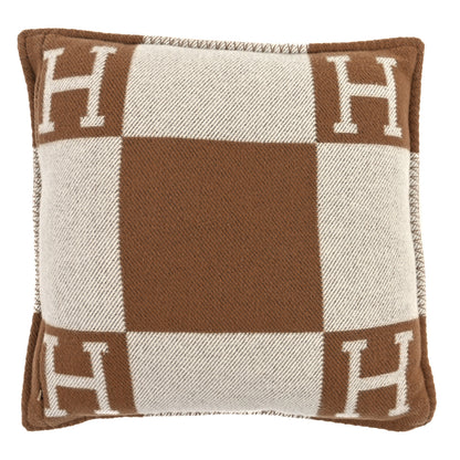 Hermes Wool Cashmere Avalon Pillow PM Ecru Camel 2 of 3