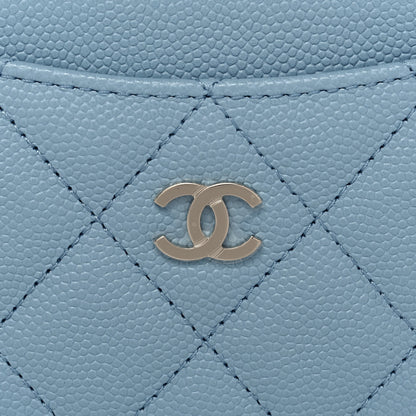 Chanel Caviar Quilted Card Holder Light Blue 5 of 9