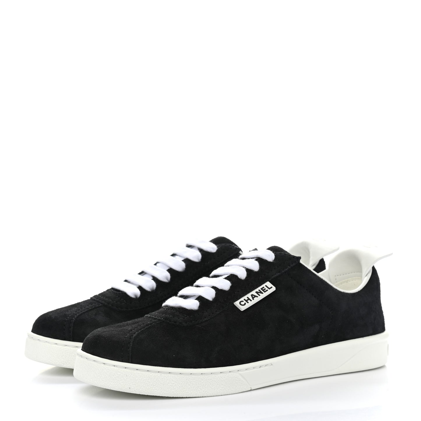 Suede Calfskin CC Sneakers 39 Black