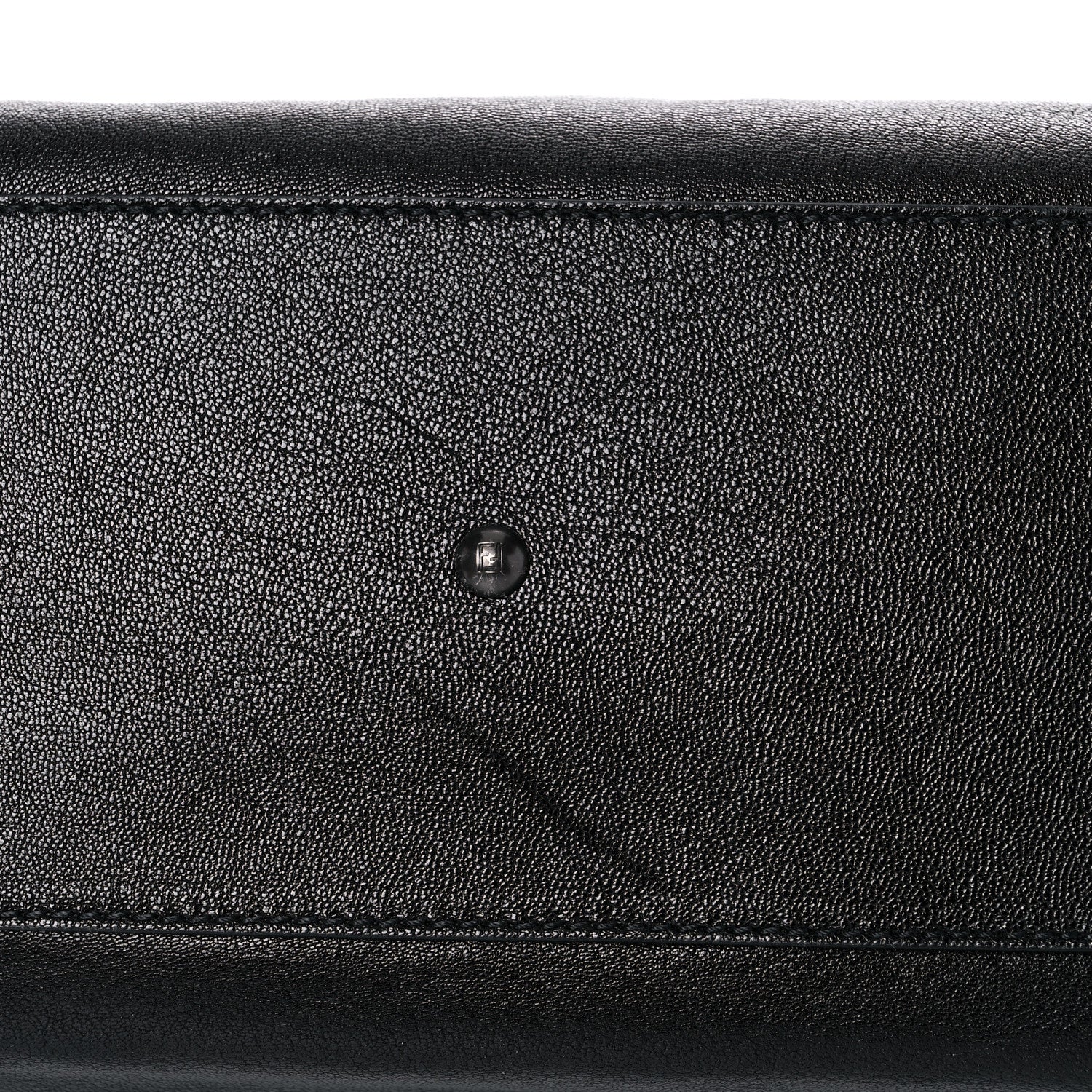 Fendi Goatskin Zucca Large Peekaboo Iconic Satchel Black Tobacco 12 of 14