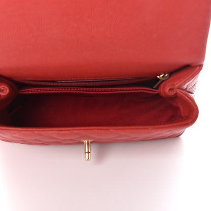 Chanel Caviar Lizard Quilted Mini Coco Handle Flap Red 7 of 13