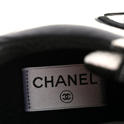 Chanel Mesh Suede Grained Calfskin Womens CC Sneakers 38.5 White Black 8 of 10