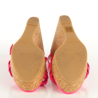 Valentino Garavani Patent Cork 120 Platform Wedge Sandals 39 Fuxia Fluo 5 of 7