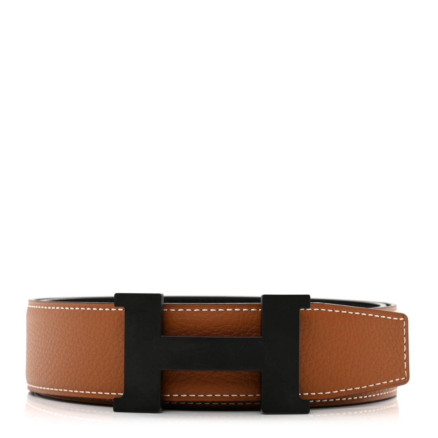 Hermes Box Togo So Black H Belt 90/36 Black Gold 1 of 6