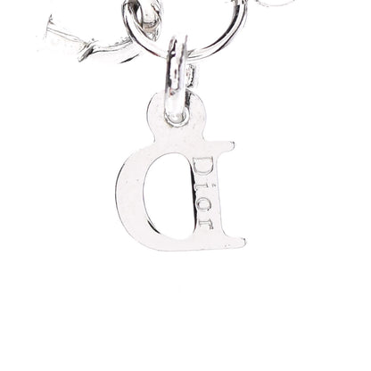 Christian Dior Enamel Bead Logo Bow Necklace Silver Black 6 of 6