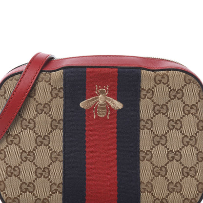 Gucci Monogram GG Supreme Web Small Webby Bee Shoulder Red 10 of 10