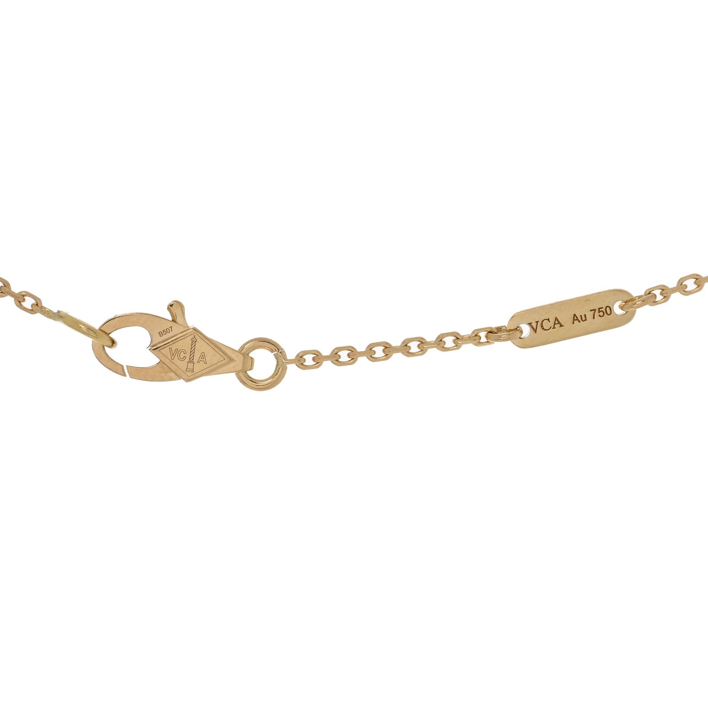 18K Yellow Gold Mother of Pearl Sweet Alhambra Pendant Necklace