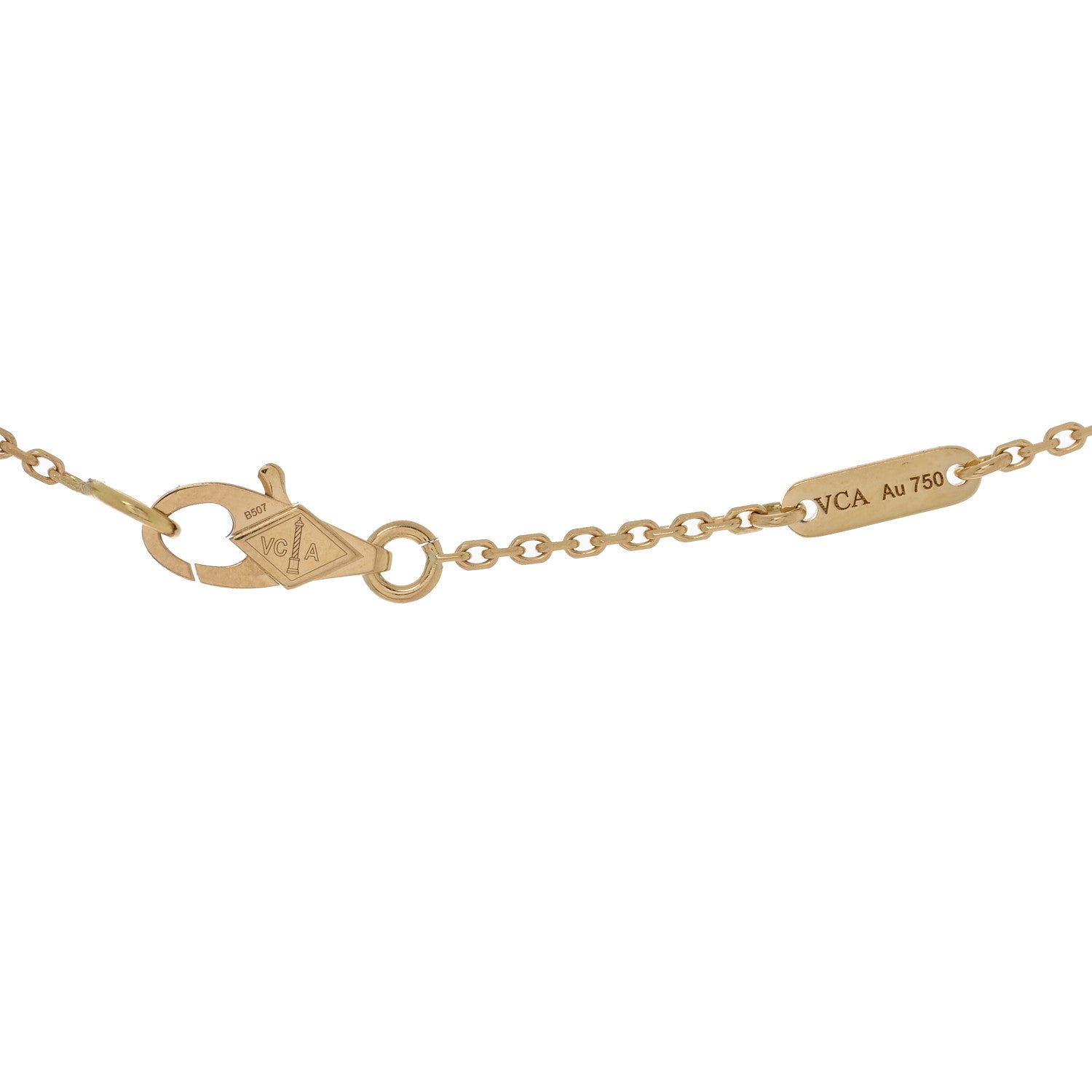 Van Cleef & Arpels 18K Yellow Gold Mother of Pearl Sweet Alhambra Pendant Necklace 4 of 5
