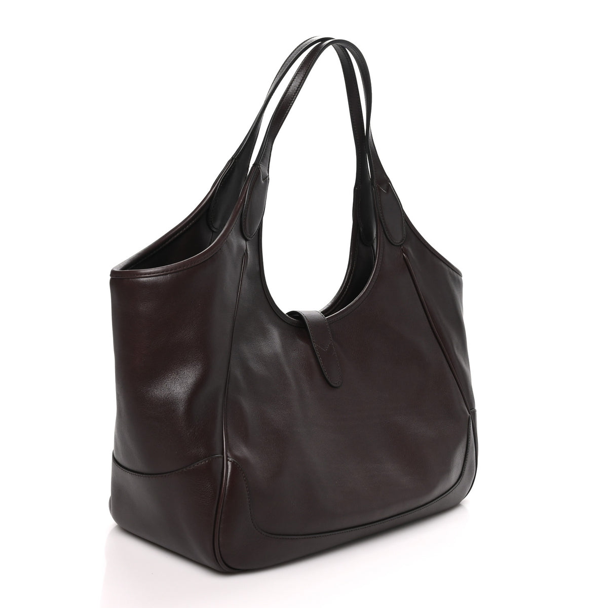 Soft Calfskin Medium Mercato Tote Bag Dark Brown