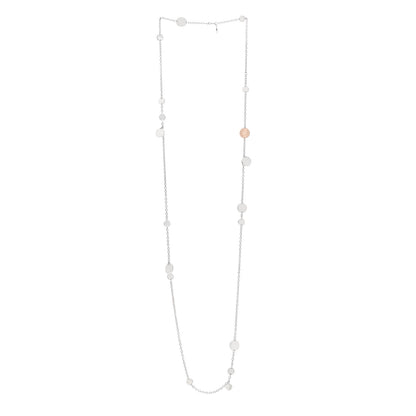 Hermes Sterling Silver 18K Rose Gold Confettis Long Necklace 120 3 of 4