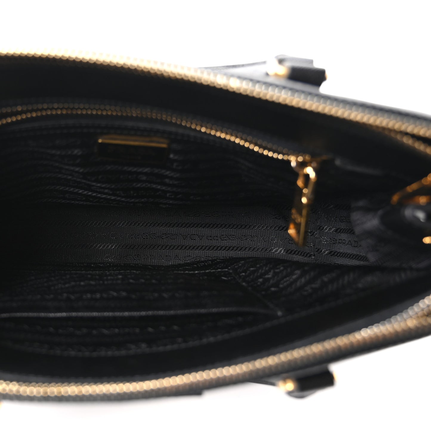 Saffiano Small Galleria Double Zip Tote Black