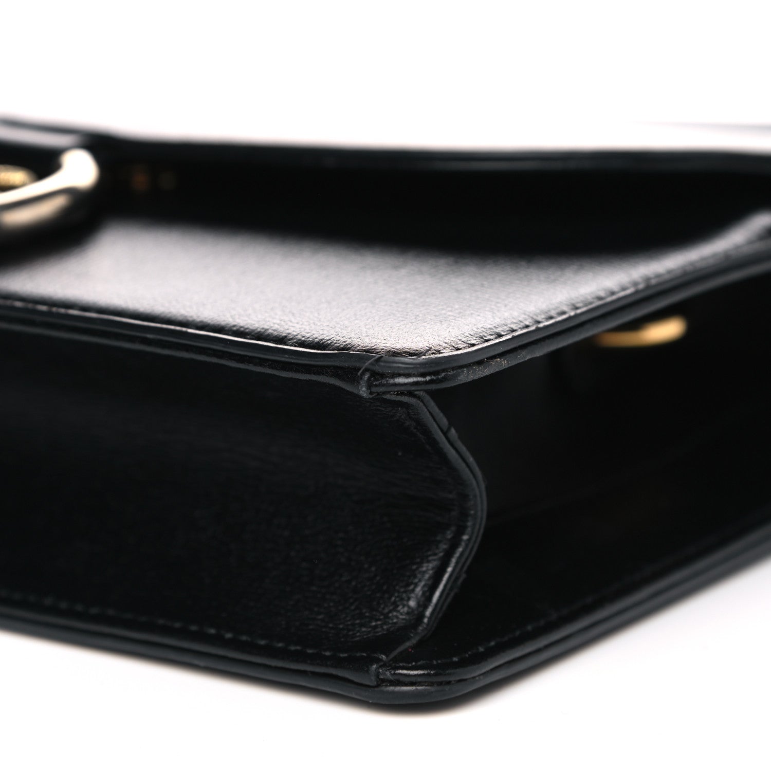 Gucci Textured Calfskin Small Torchon GG Ring Shoulder Bag Black 6 of 11