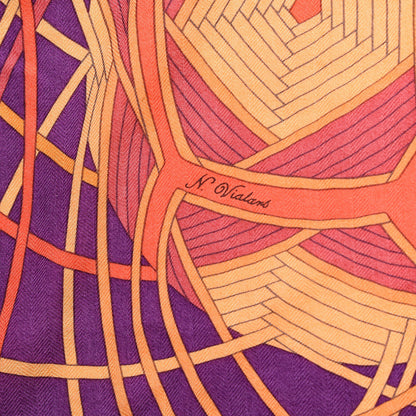 Hermes Cashmere Silk l' Art Du Temari Shawl 140 5 of 7