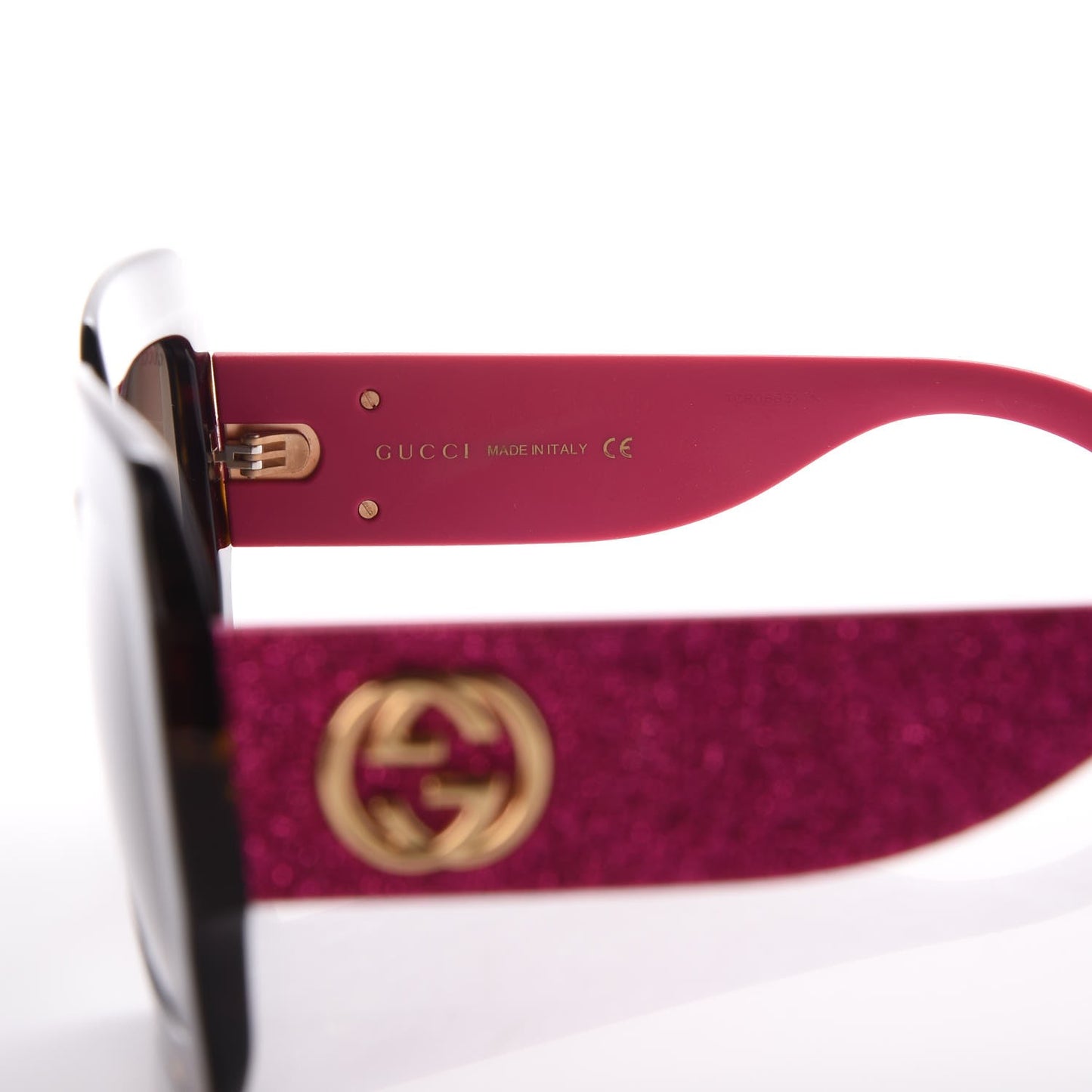 Square Frame GG0102S Sunglasses Glitter Pink Multi