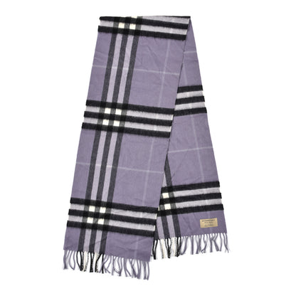 Burberry Cashmere Check Fringe Scarf Purple 2 of 5
