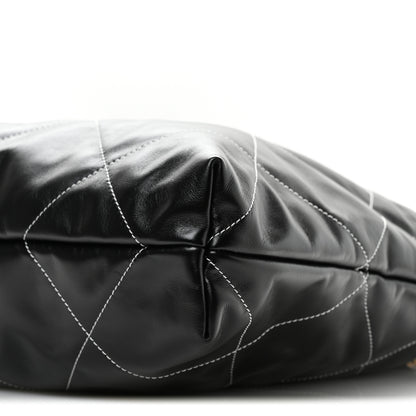 Chanel Shiny Calfskin Stitched Chanel 22 Black White 11 of 12