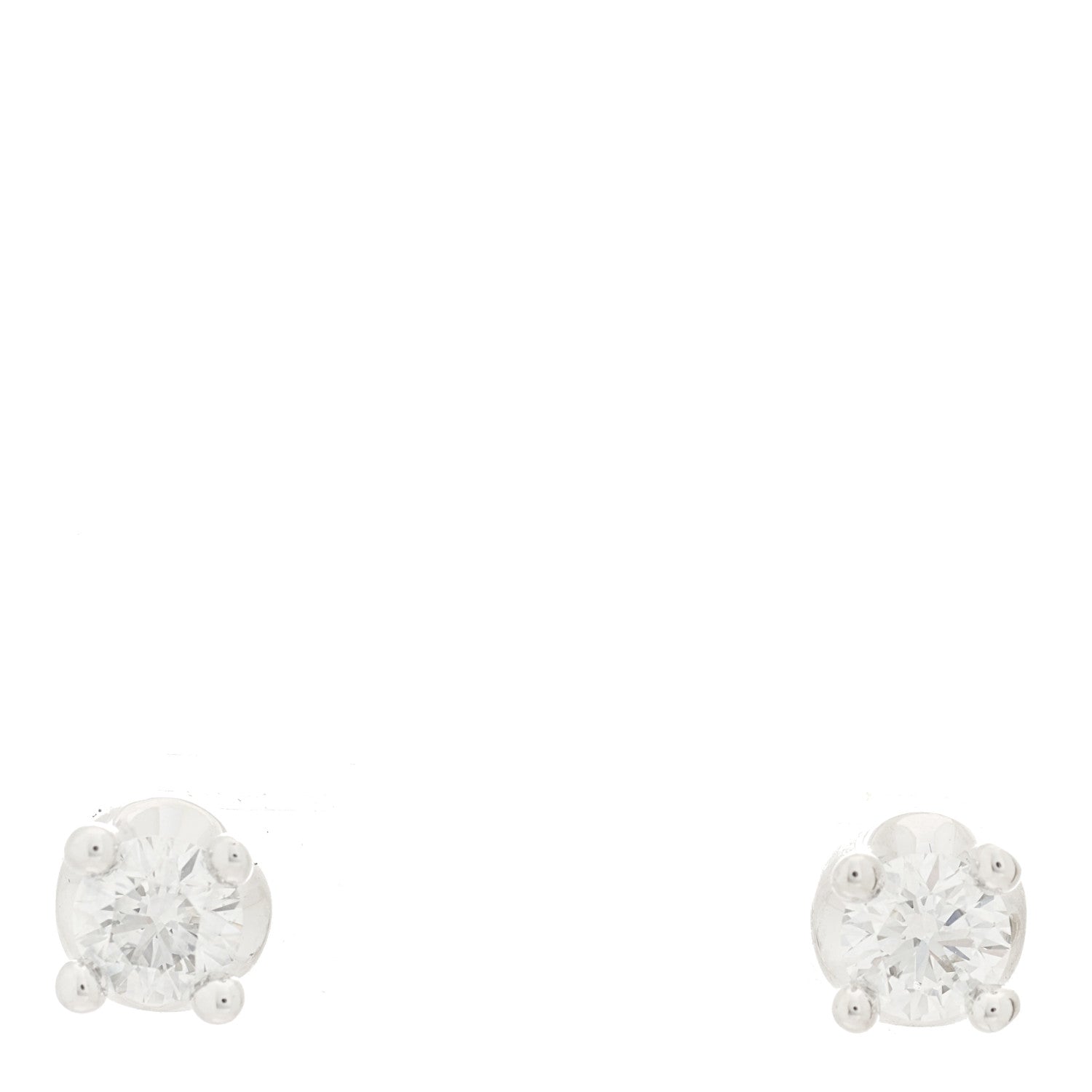 Bulgari 18K White Gold Diamond .75ctw Corona Solitaire Earrings 1 of 5