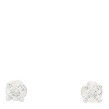 Bulgari 18K White Gold Diamond .75ctw Corona Solitaire Earrings 1 of 5
