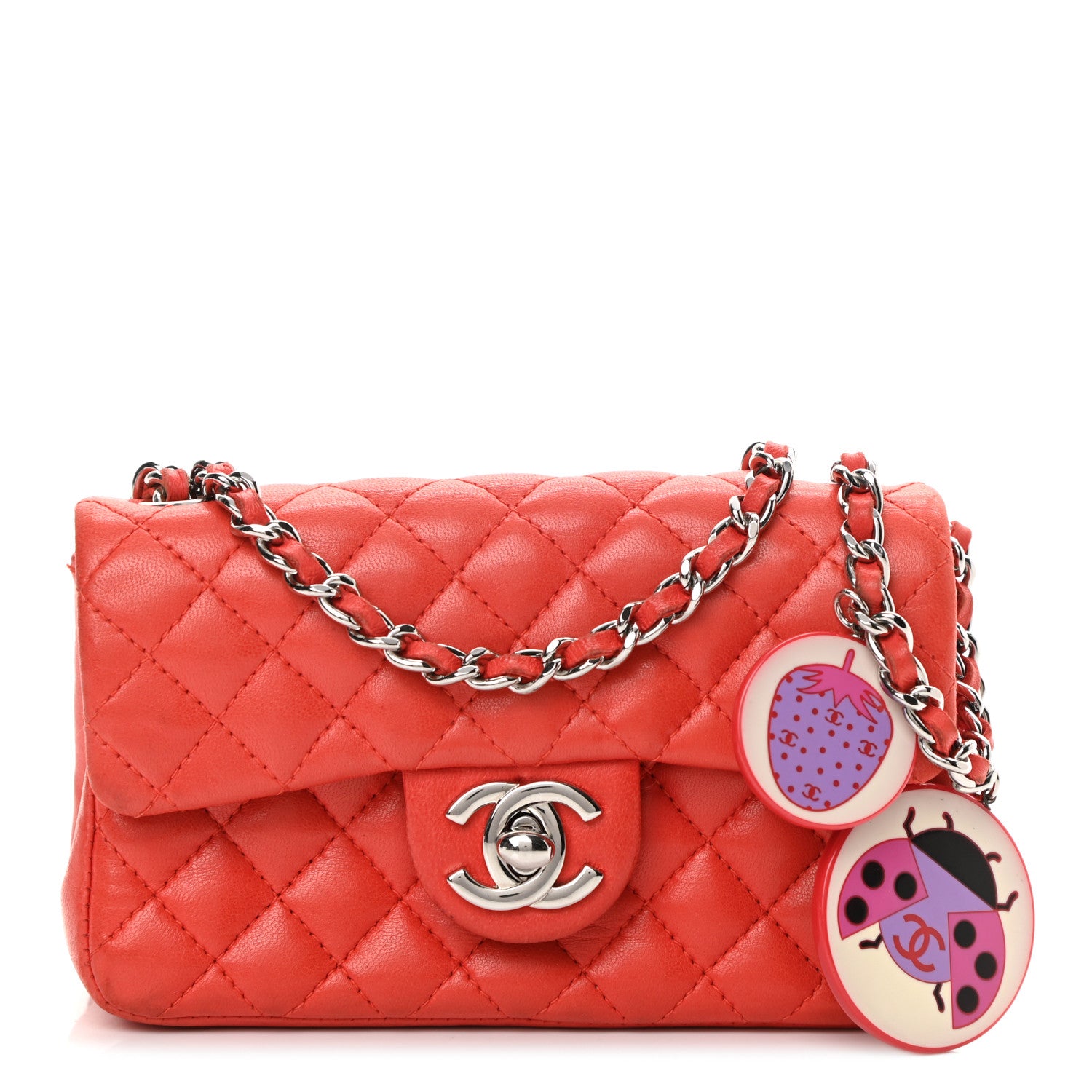 Chanel Lambskin Quilted Ladybug Extra Mini Flap Red 1 of 14