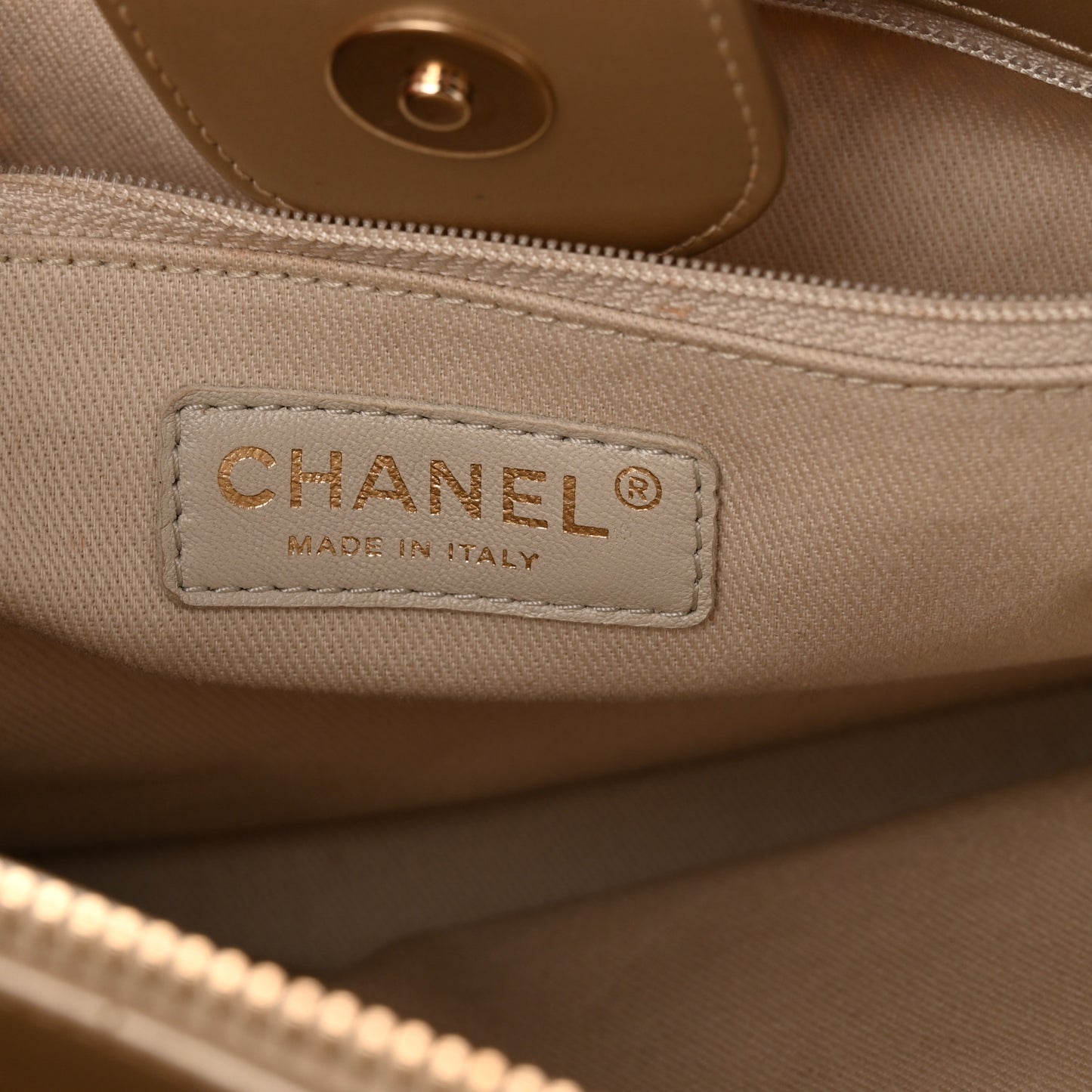 Metallic Calfskin Perforated Up In The Air Tote Light Gold