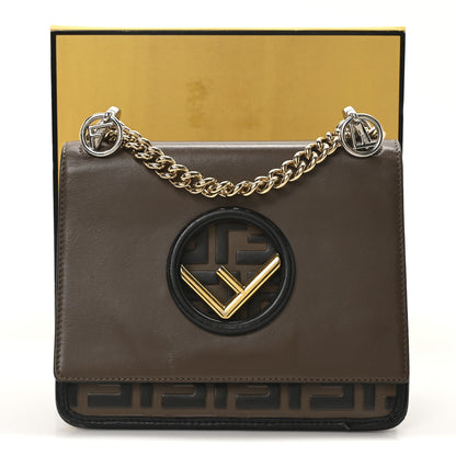 Fendi Vitello Century F is Fendi Bi-Color FF 1974 Embossed Small Kan I Shoulder Bag Maya Black 11 of 11