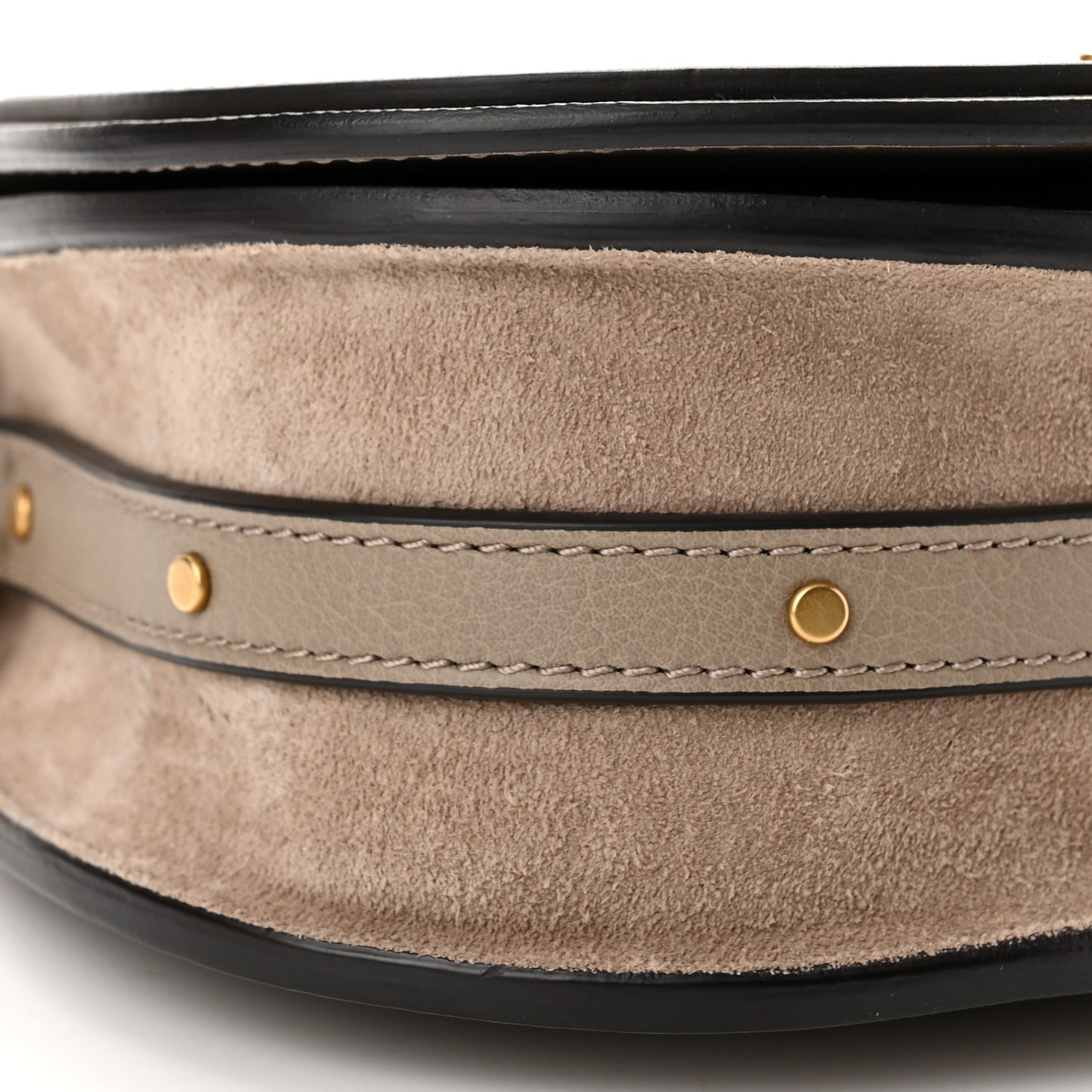 Calfskin Suede Small Nile Bracelet Bag Motty Grey
