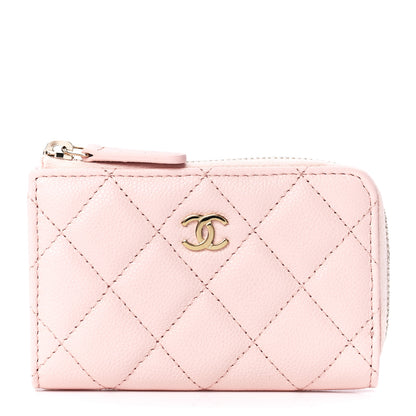 Chanel Caviar Quilted Zipped Key Holder Case Light Pink 1 of 12