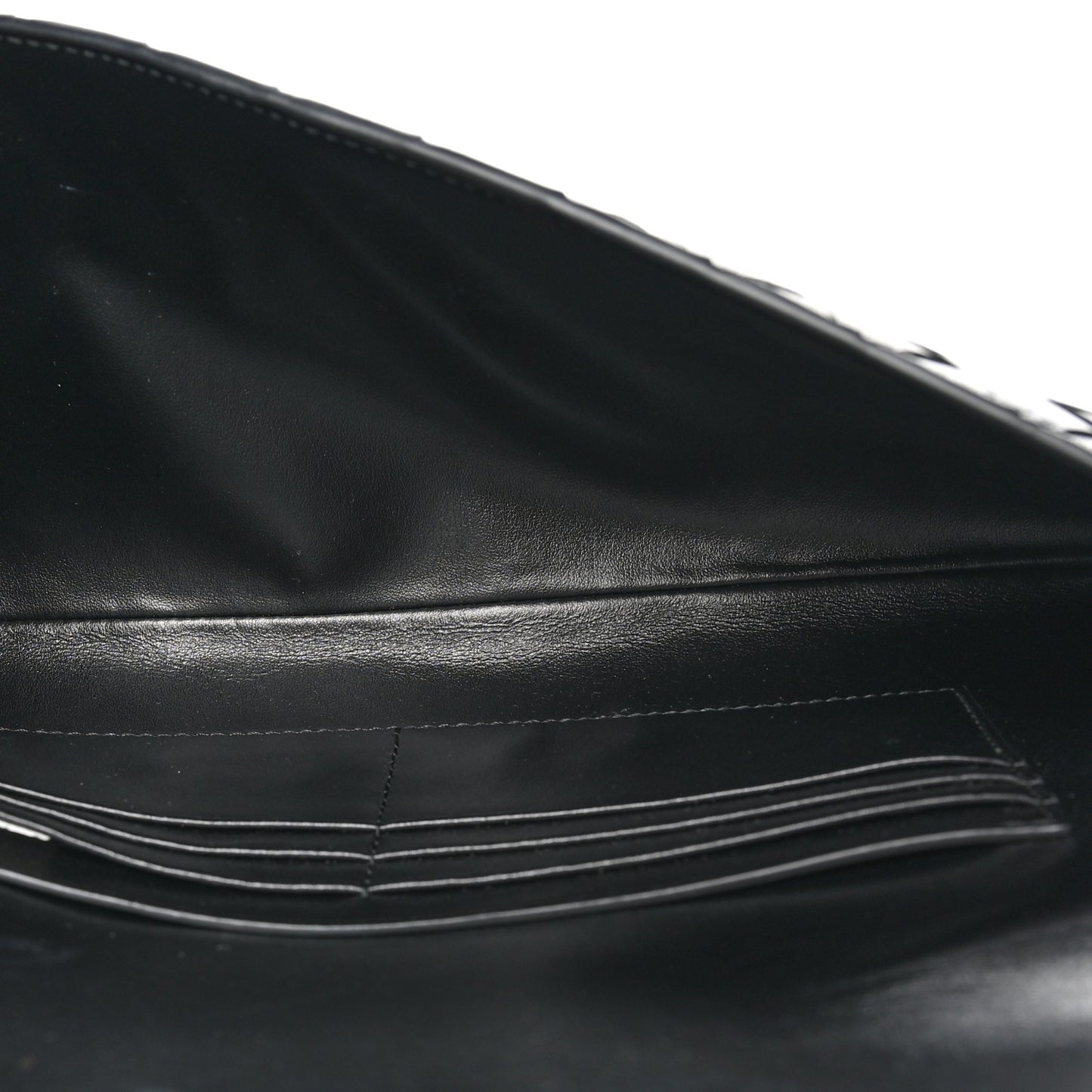 Nappa Intrecciato Long Andiamo Top Handle Clutch Black