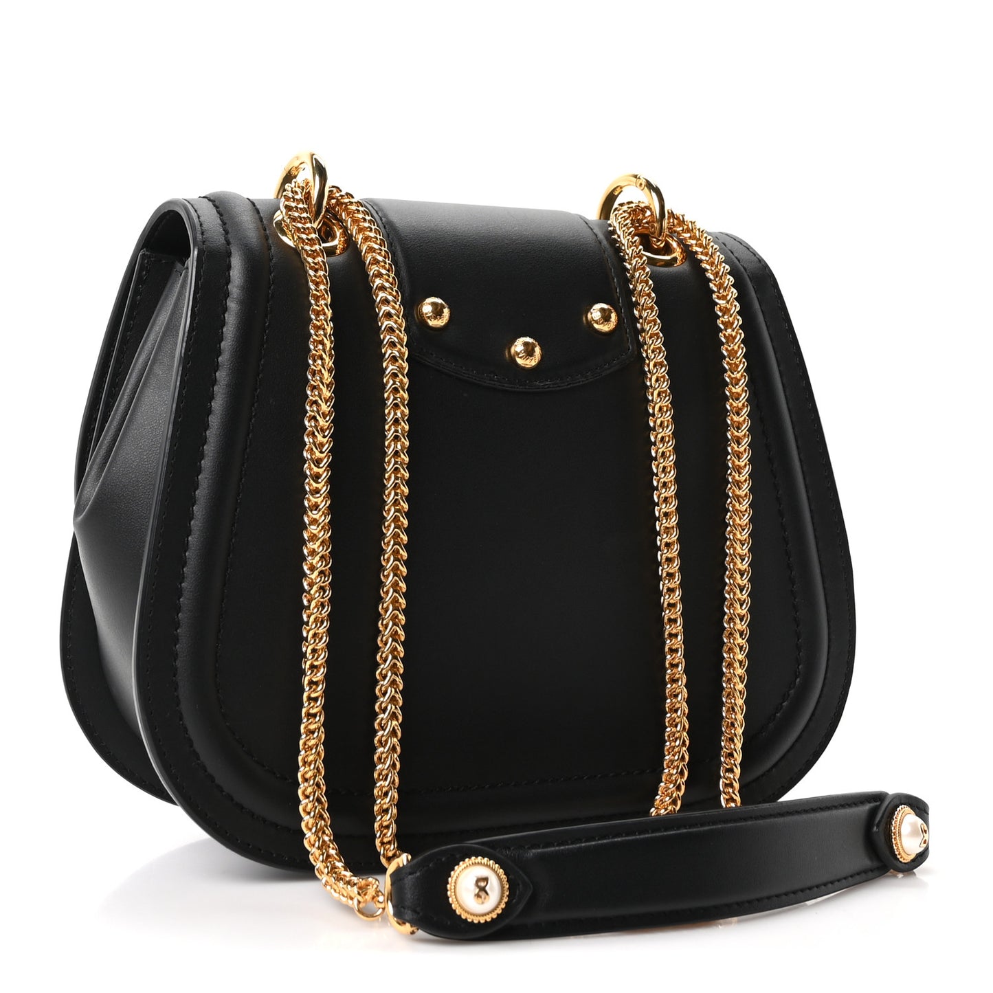 Smooth Calfskin Small DG Amore Shoulder Bag Black