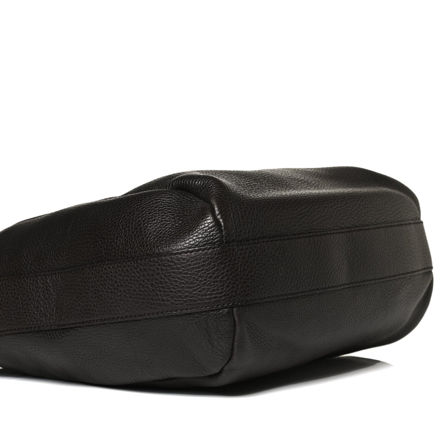 Grained Calfskin Bamboo Bar Hobo Dark Brown