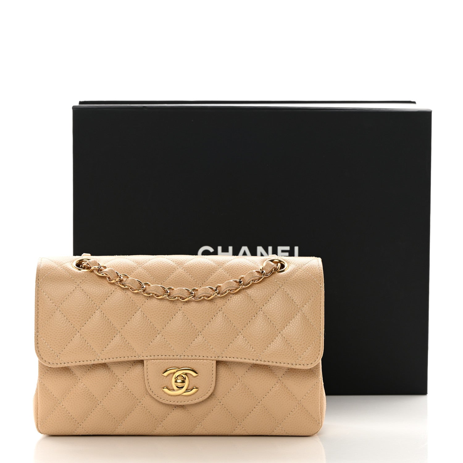 Chanel Caviar Quilted Small Double Flap Beige 13 of 13