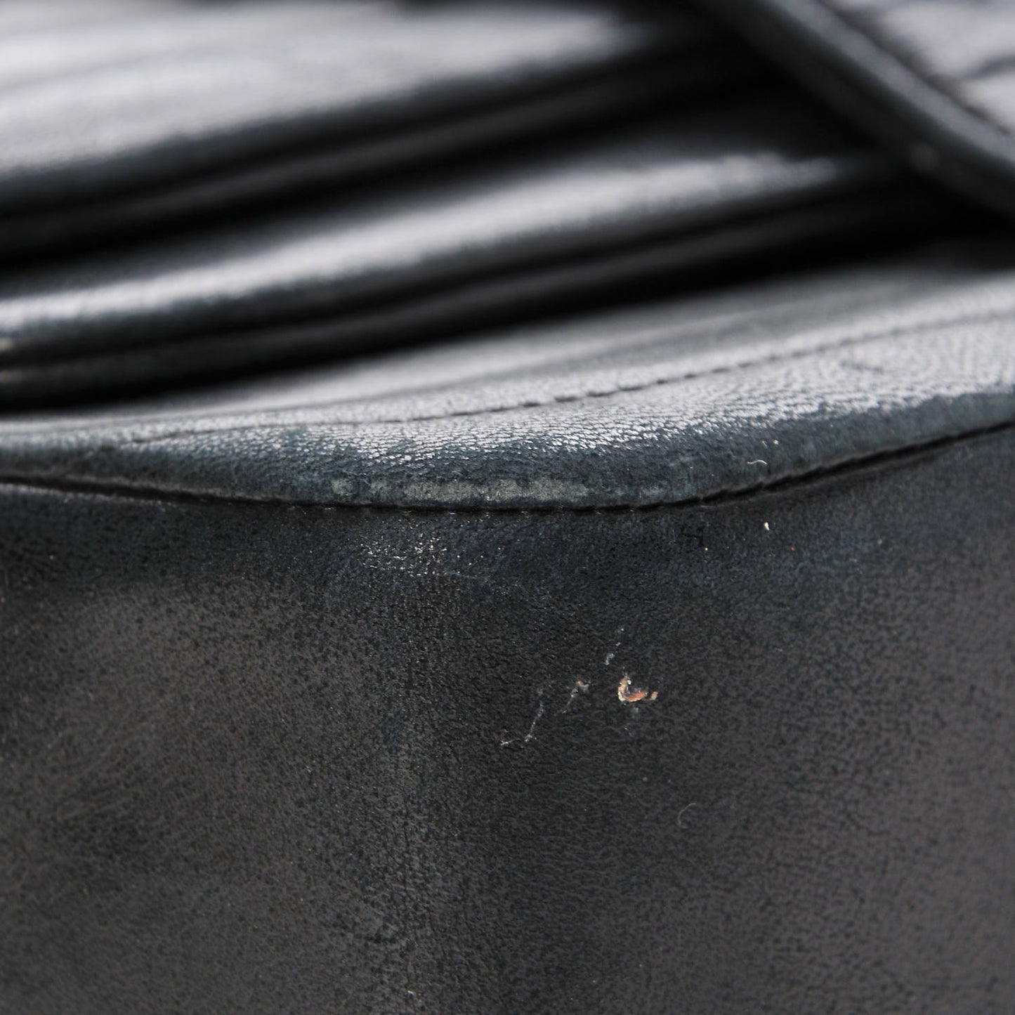 Lambskin Horizontal Quilted Small Single Flap Navy