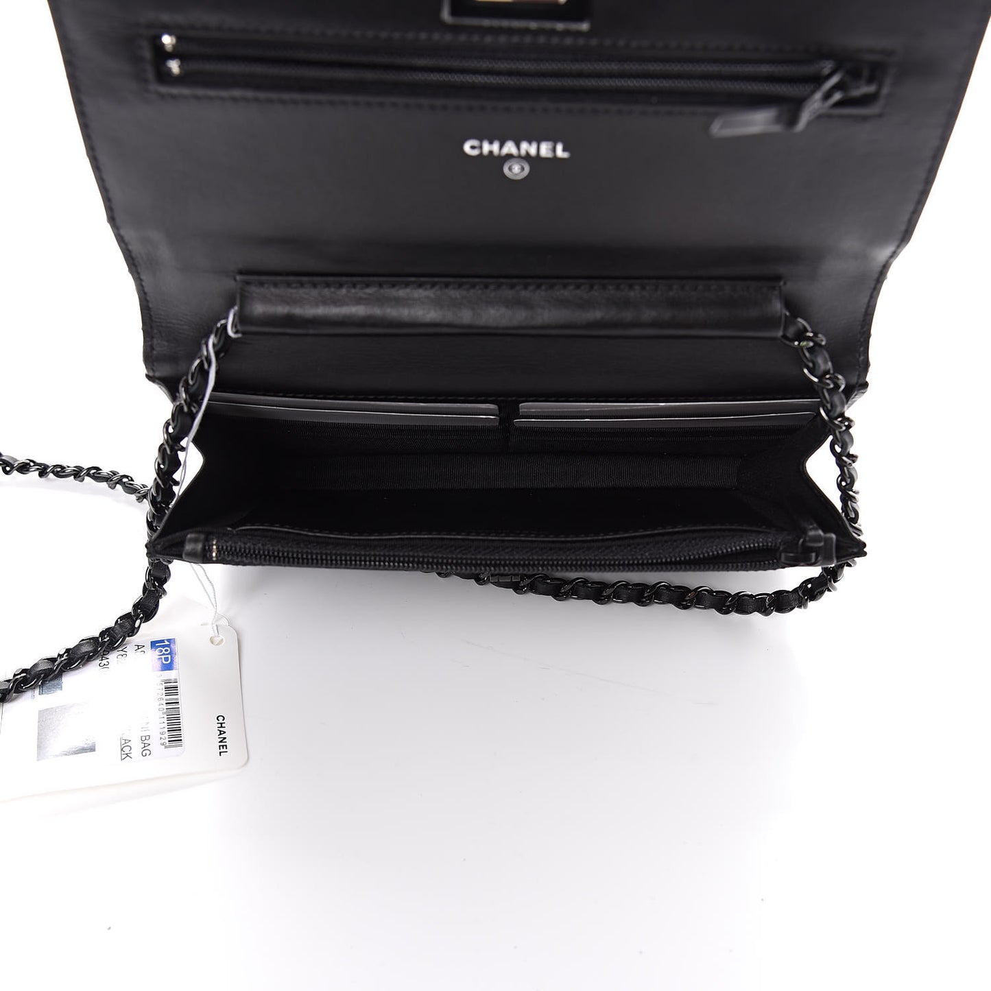 Aged Calfskin Chevron Quilted Reissue Wallet On Chain WOC So Black